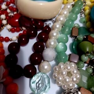 Cherry Bakelite Lucite Acrillic Vintage Plastics Costume Jewelry Lot Bundle